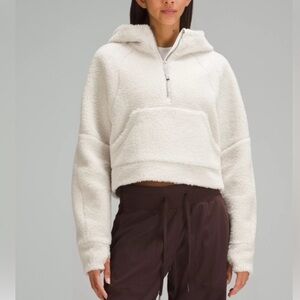 Lululemon scuba oversized cropped half zip Sherpa fleece hoodie